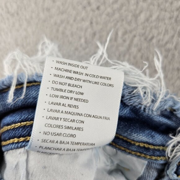 KanCan Shorts Womens 25 Distressed Denim Mid Rise Frayed Hem Raw Cut Casual - Picture 6 of 16